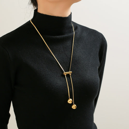 18K Gold-Plated Bead Necklace