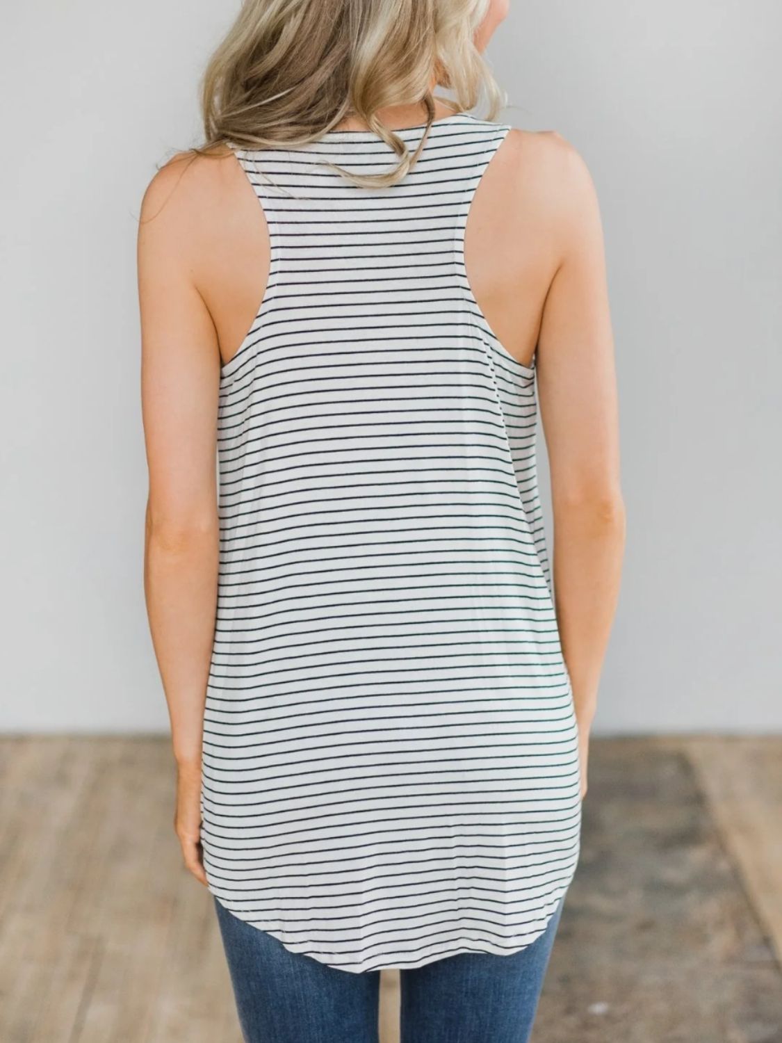 Regular & Plus Size High-Low Striped Tank