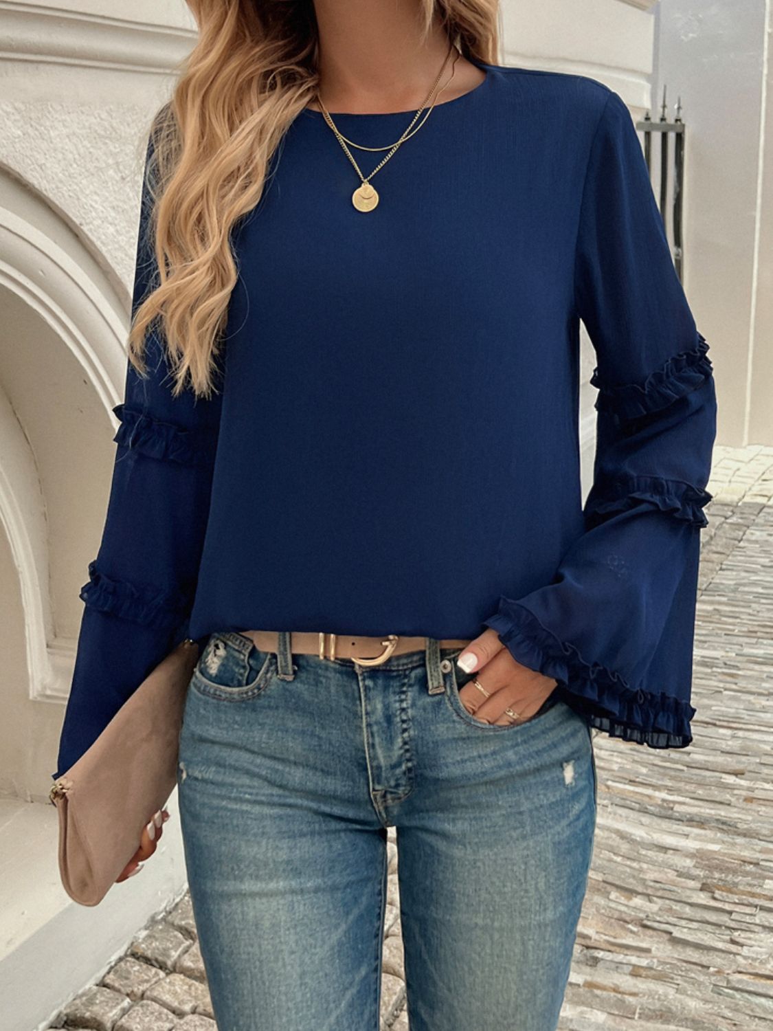 Divine Frill Long Sleeve Top