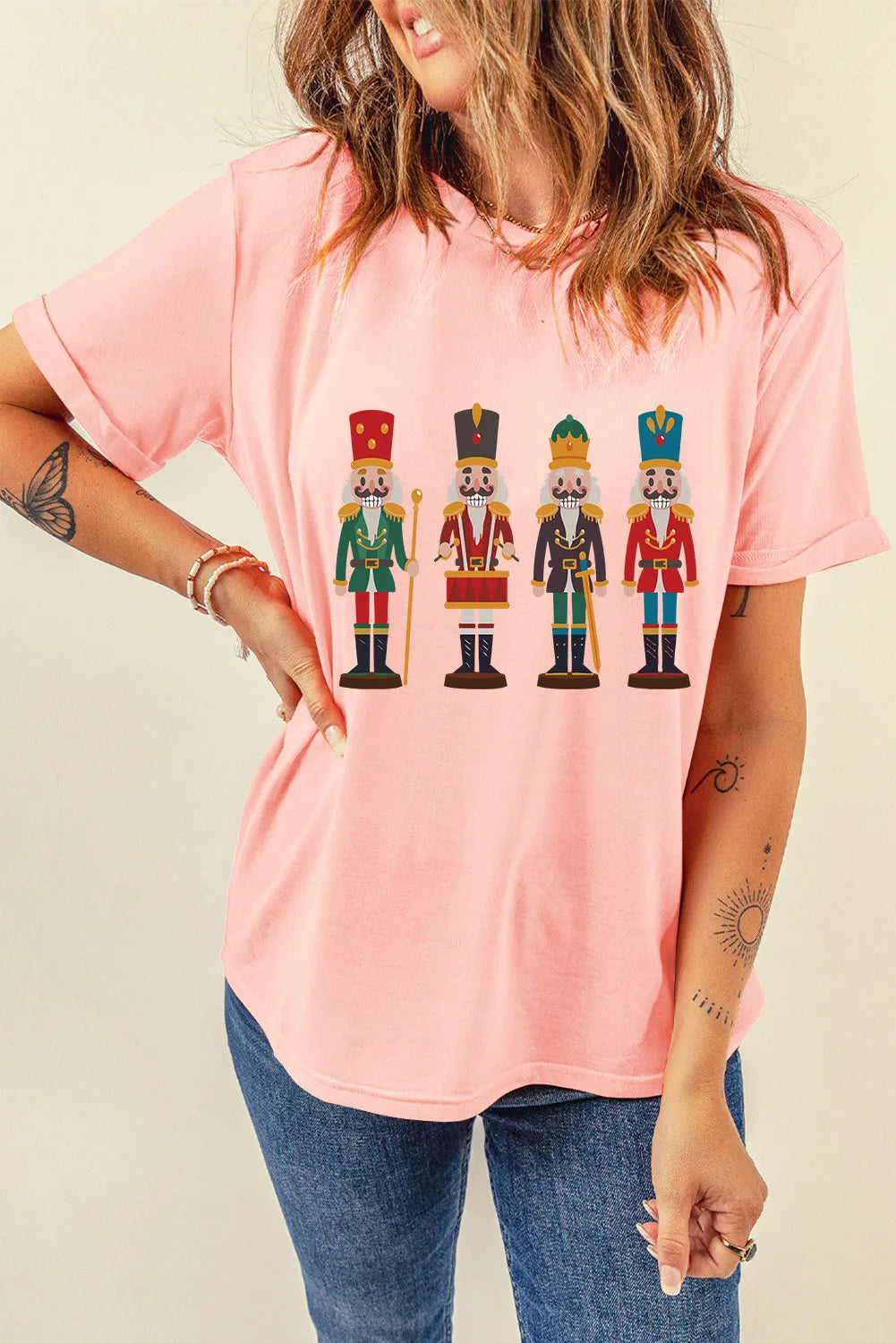 Regular & Plus Size Nutcracker Round Neck Short Sleeve T-Shirt