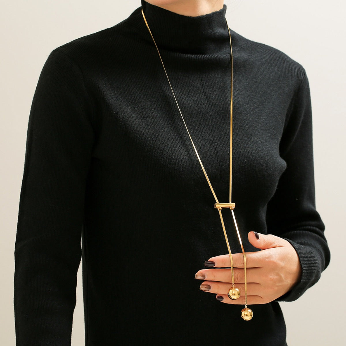 18K Gold-Plated Bead Necklace