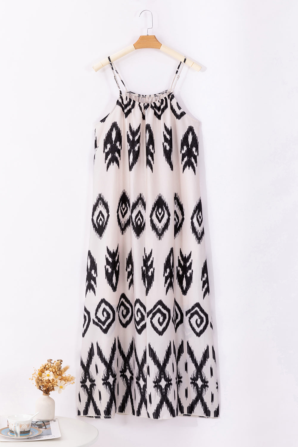 Regular & Plus Size Printed Spaghetti Strap Maxi Dress