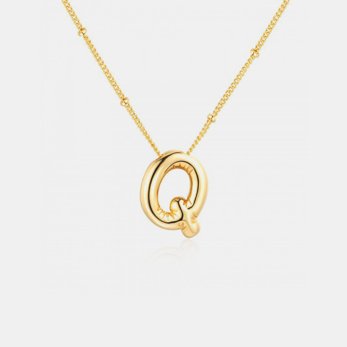 K to S Gold-Plated Bubble Initial Necklace