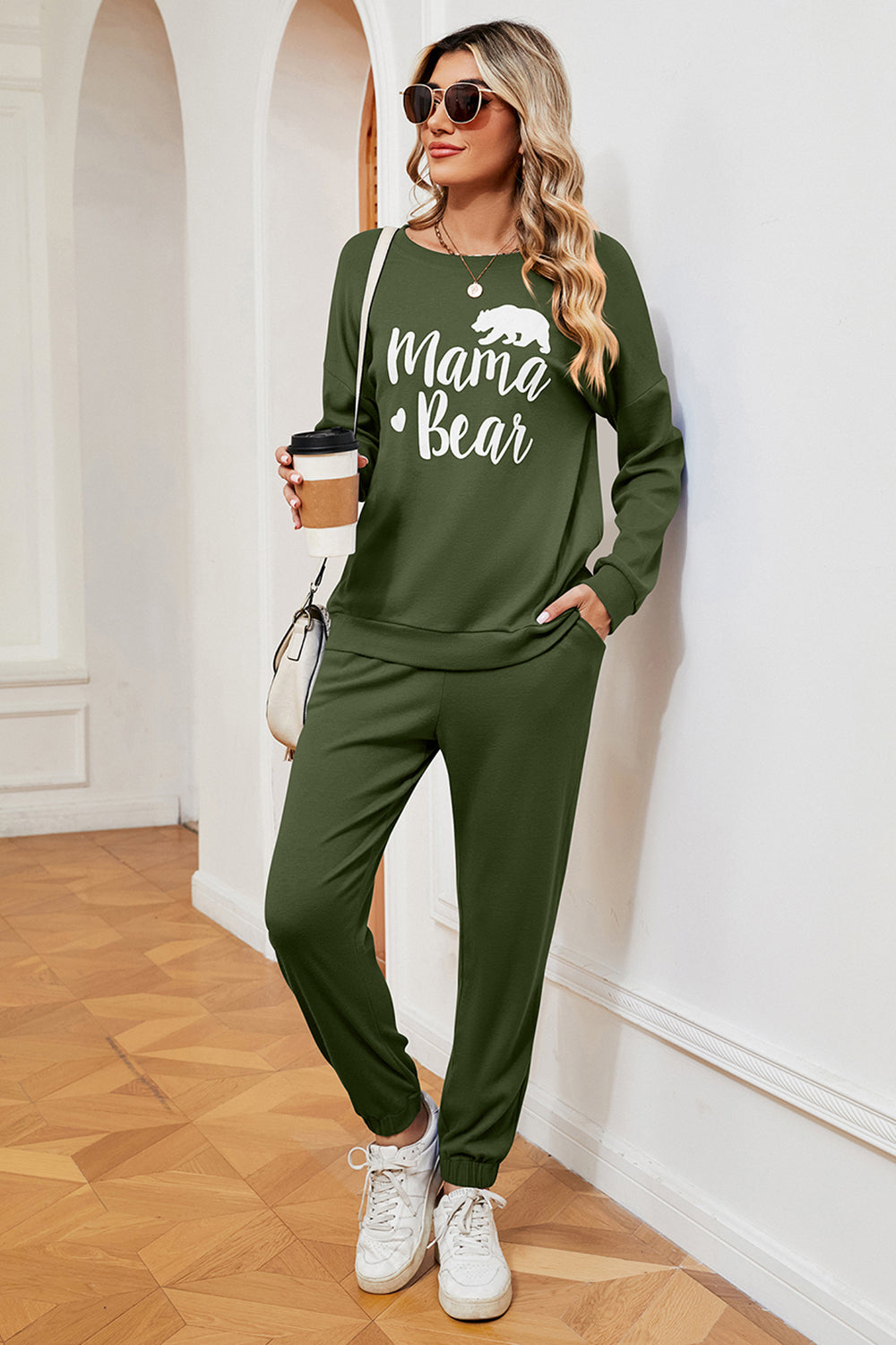 Regular & Full Size MAMA BEAR Sweatshirt and Sweatpants Set