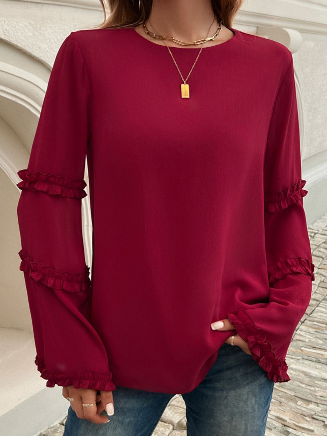 Divine Frill Long Sleeve Top