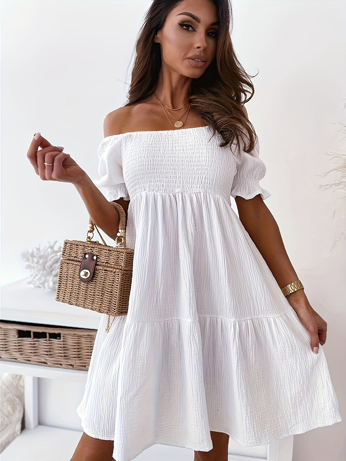 Regular & Plus Size Off-Shoulder Dress