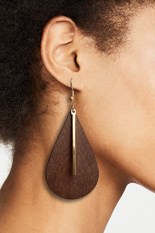 Boho Style Wooden Dangle Earrings