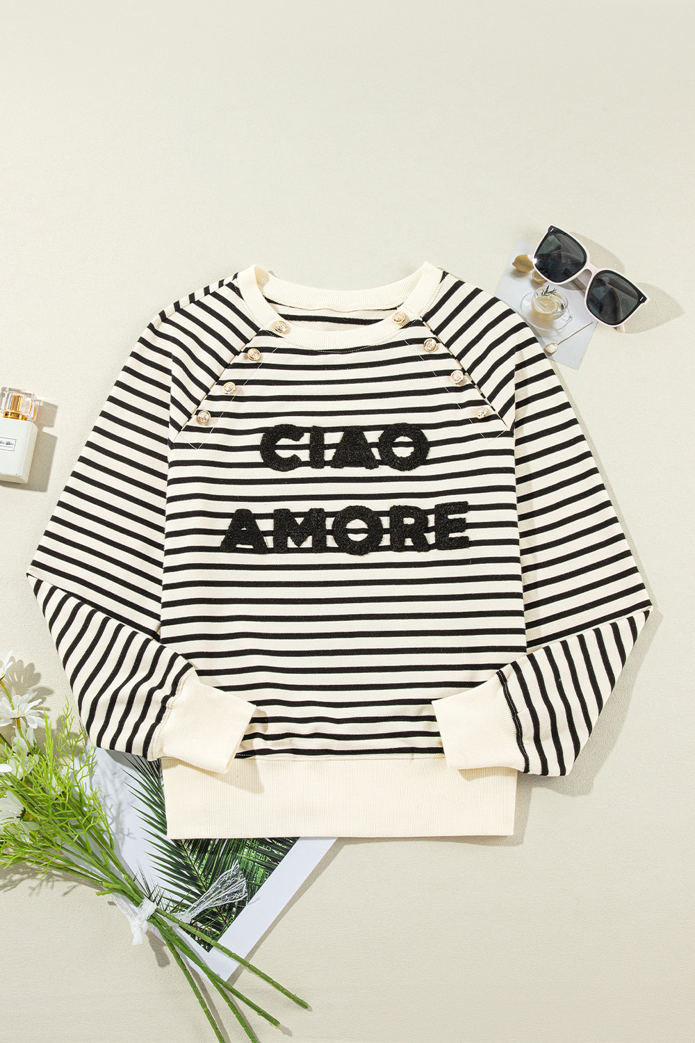 CIAO AMORE Striped Sweatshirt