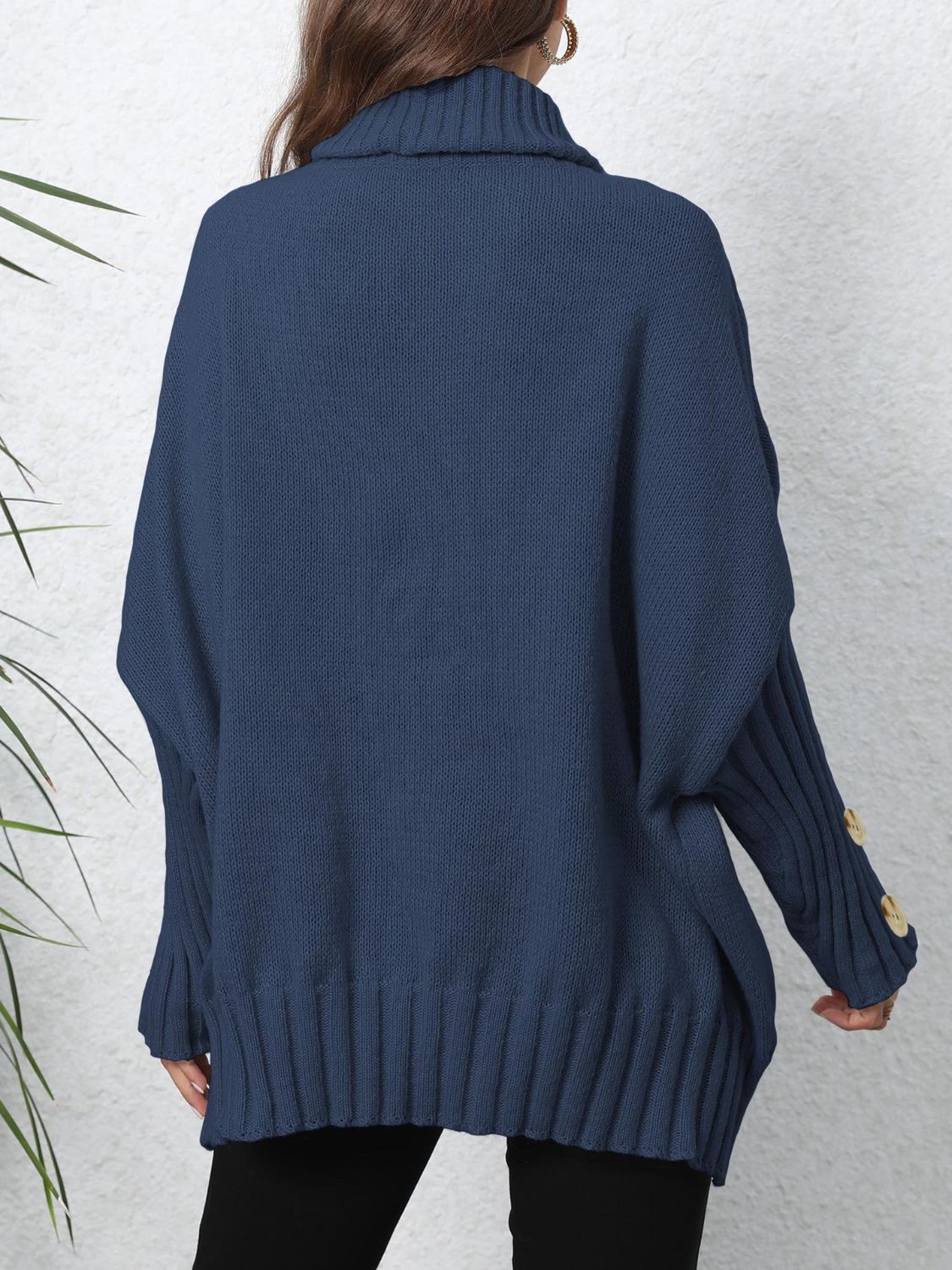 One Size Turtleneck Long Sleeve Sweater