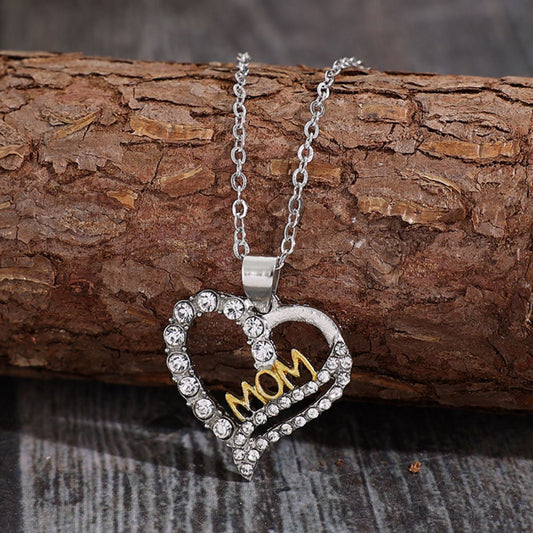 MOM Heart Pendant Necklace