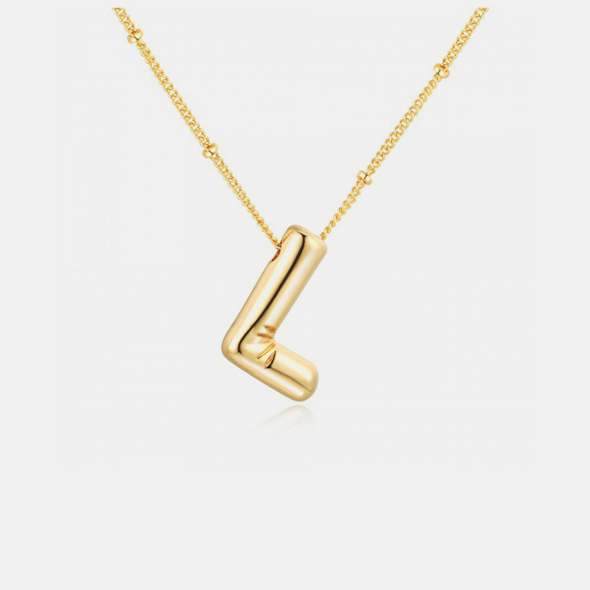 K to S Gold-Plated Bubble Initial Necklace