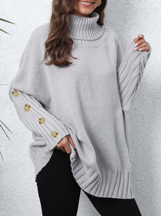 One Size Turtleneck Long Sleeve Sweater