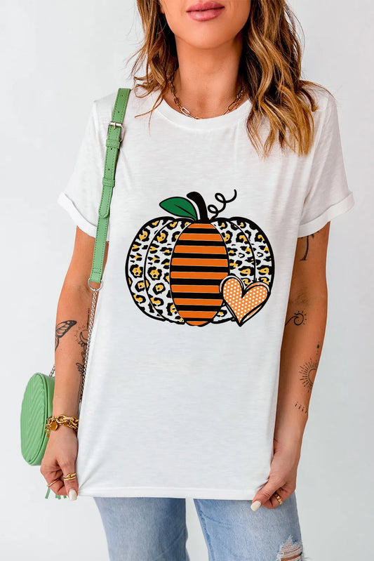 Pumpkin Graphic Round Neck T-Shirt