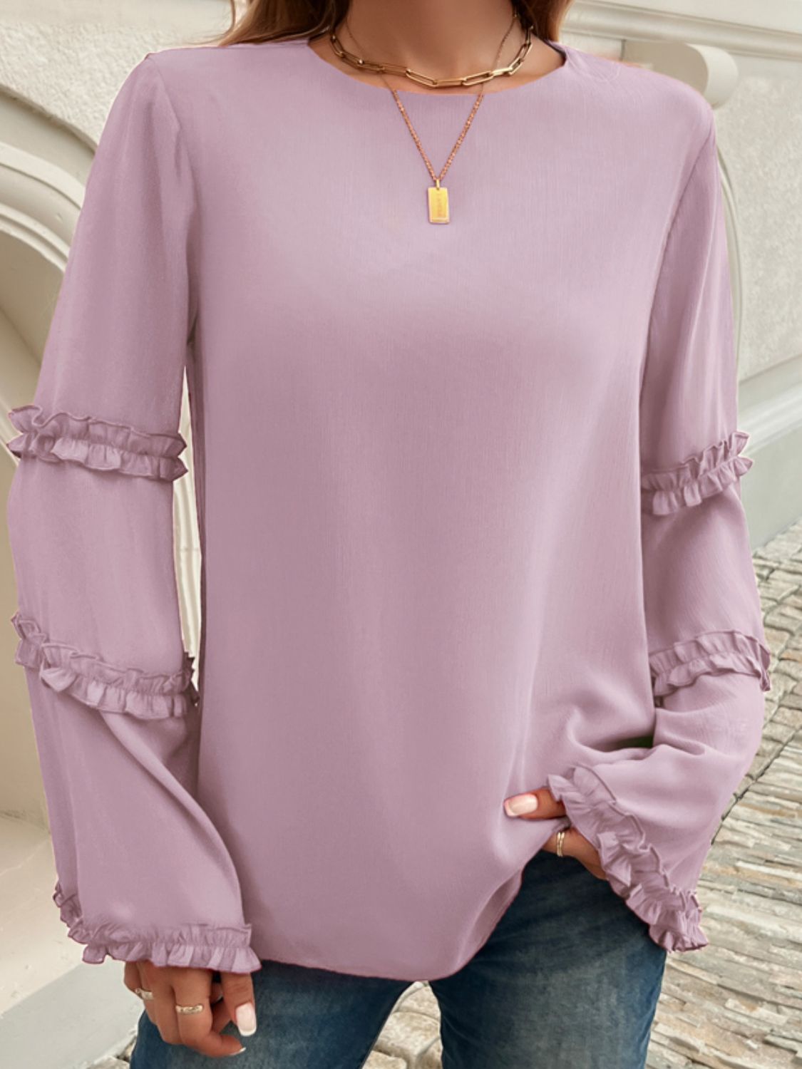 Divine Frill Long Sleeve Top