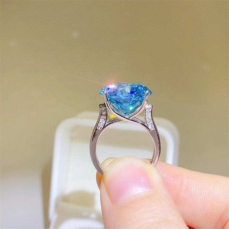 Blue 5 Carat Moissanite Ring