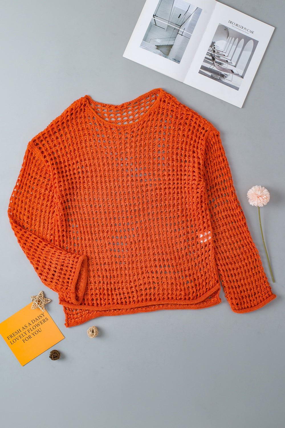 Stylish Openwork Knit Top