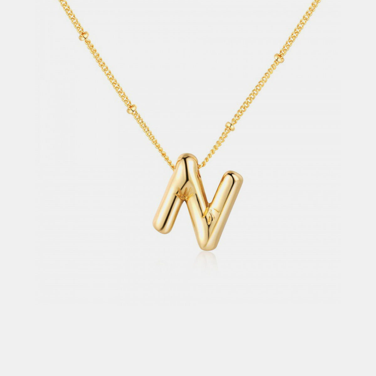 K to S Gold-Plated Bubble Initial Necklace