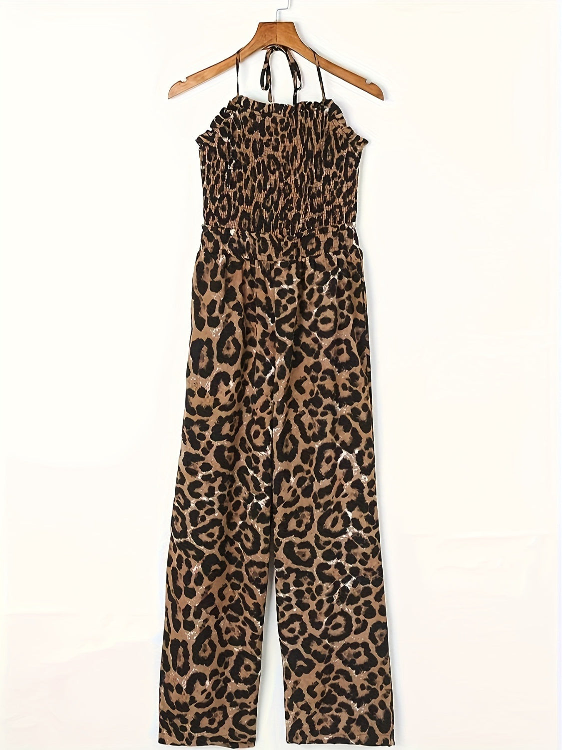 Regular & Plus Size Leopard Halter Neck Jumpsuit