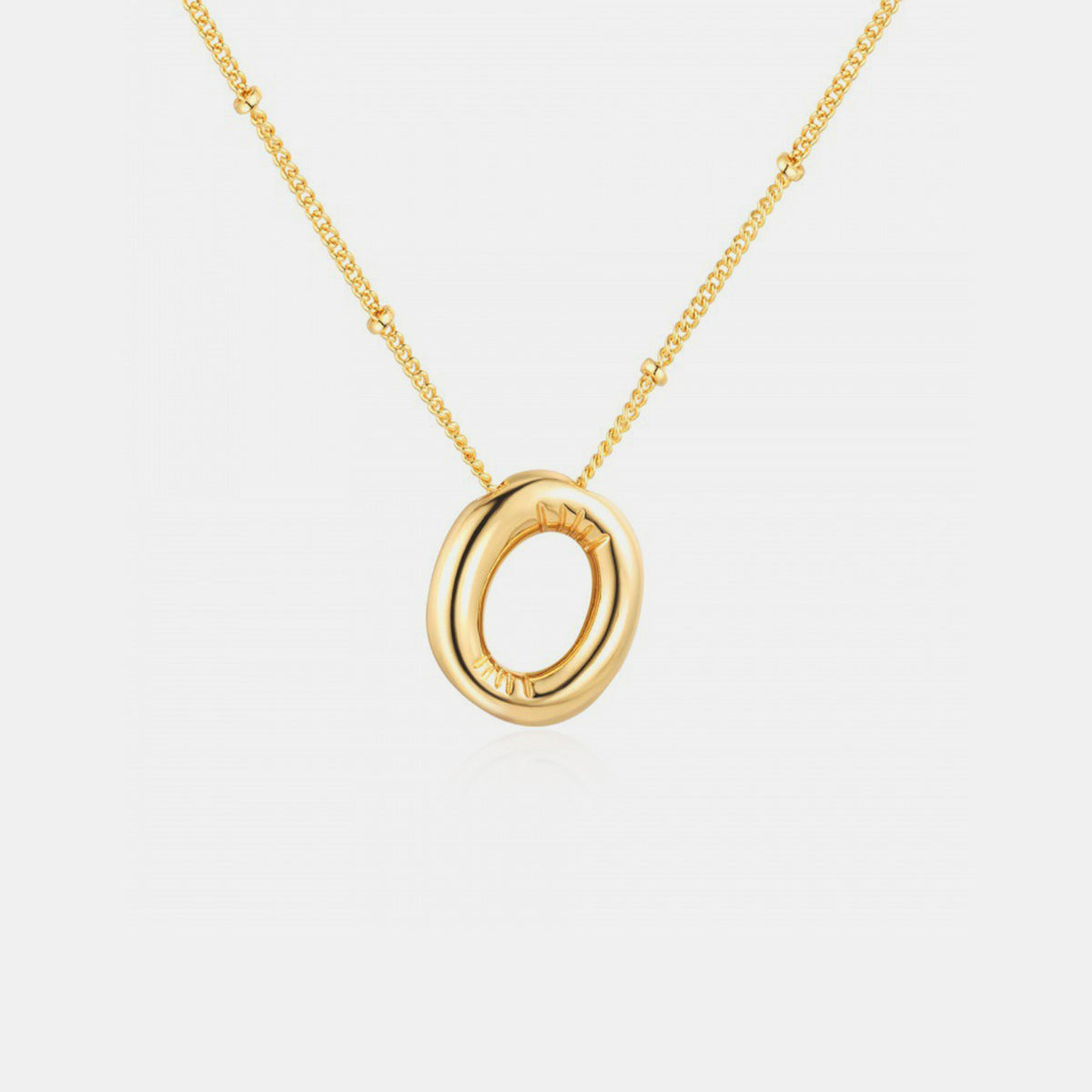 K to S Gold-Plated Bubble Initial Necklace