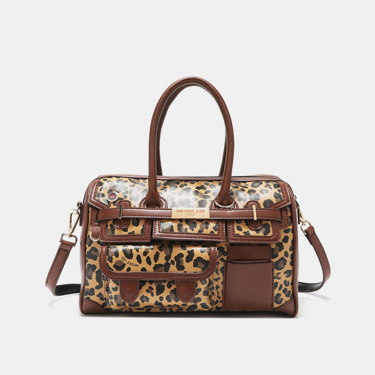 Leopard Print Boston Bag