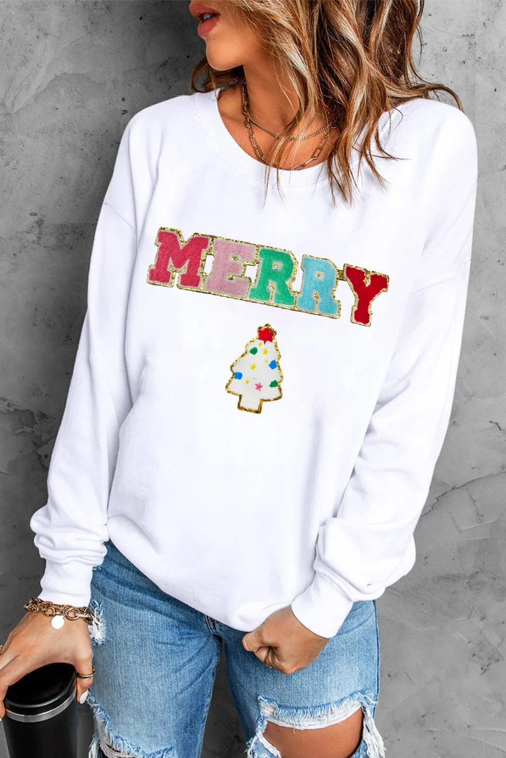 Regular & Plus Size MERRY Sweatshirt