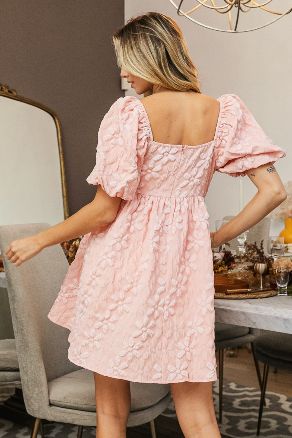 Romantic Floral Puff Sleeve Dress