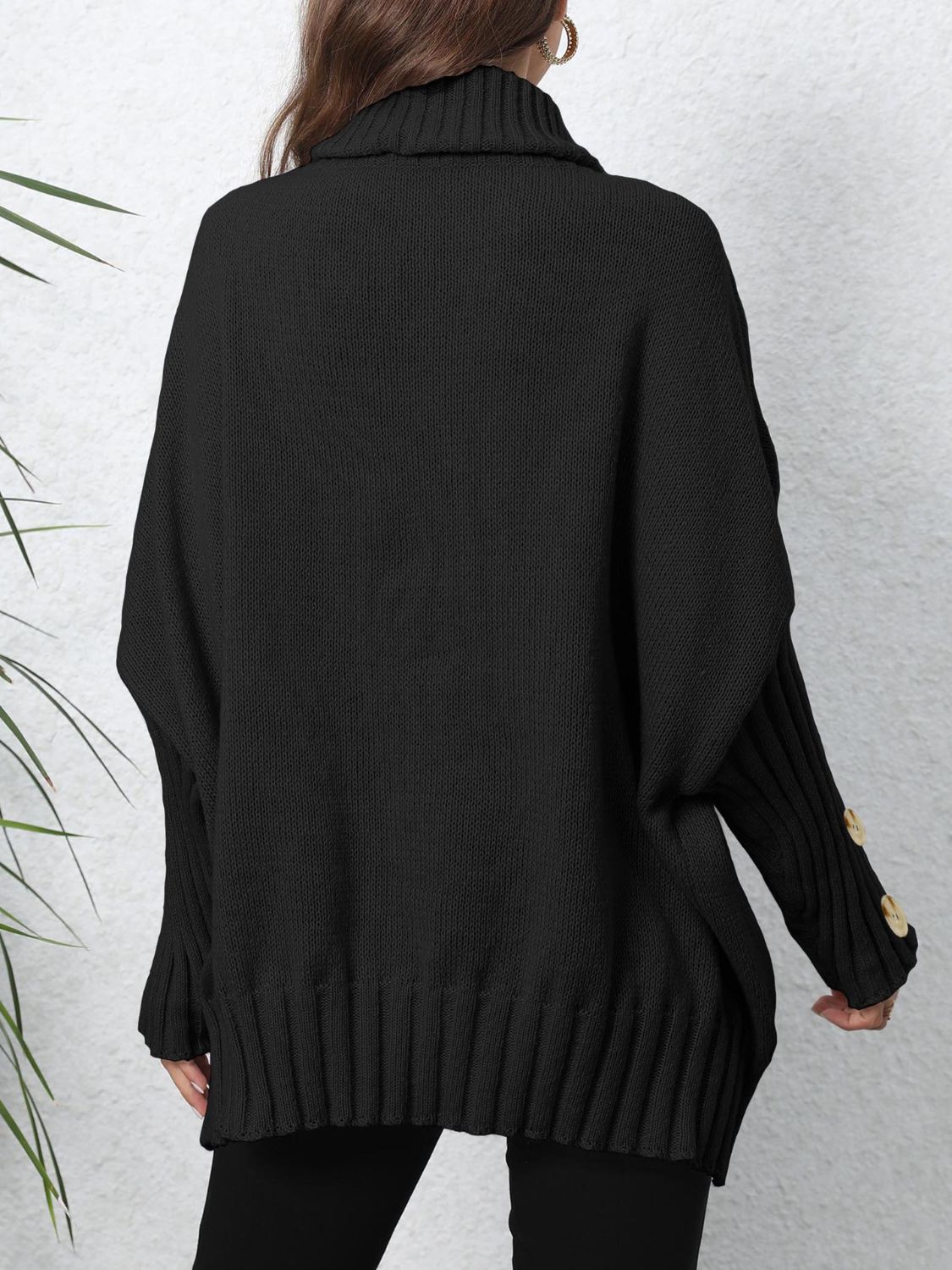 One Size Turtleneck Long Sleeve Sweater