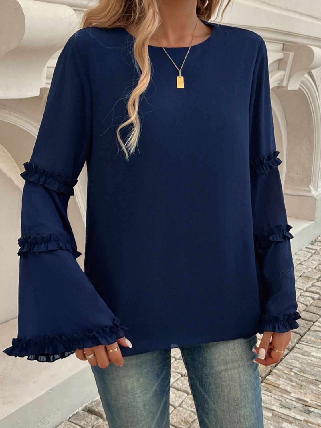 Divine Frill Long Sleeve Top