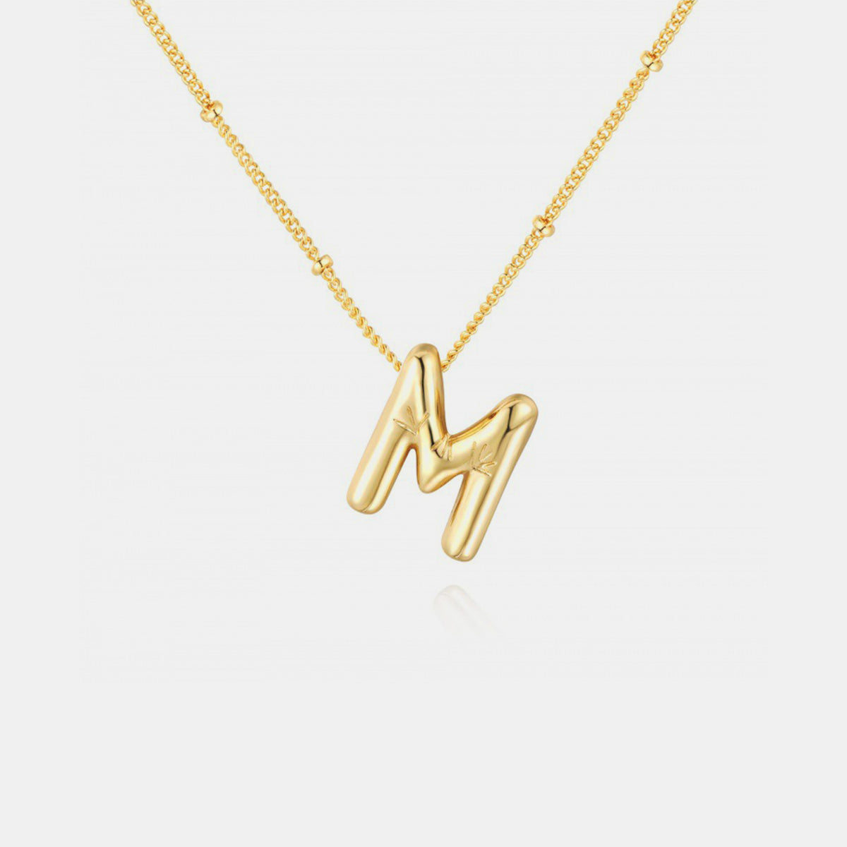 K to S Gold-Plated Bubble Initial Necklace