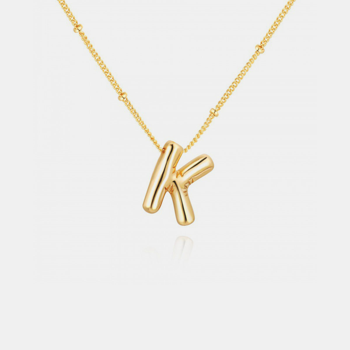 K to S Gold-Plated Bubble Initial Necklace