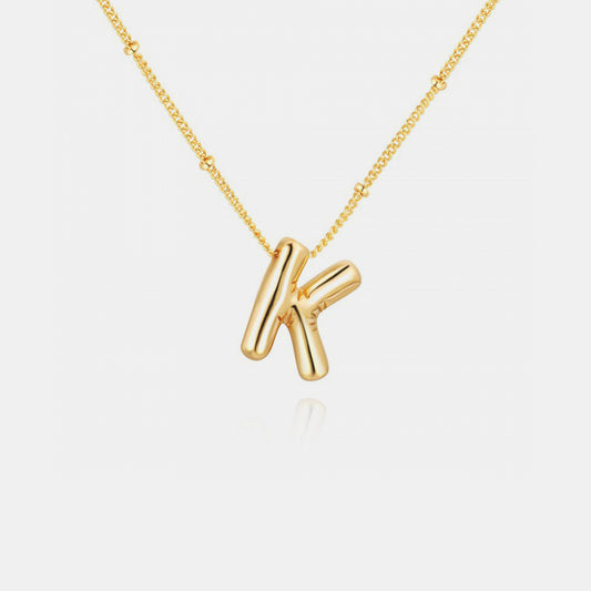 K to S Gold-Plated Bubble Initial Necklace