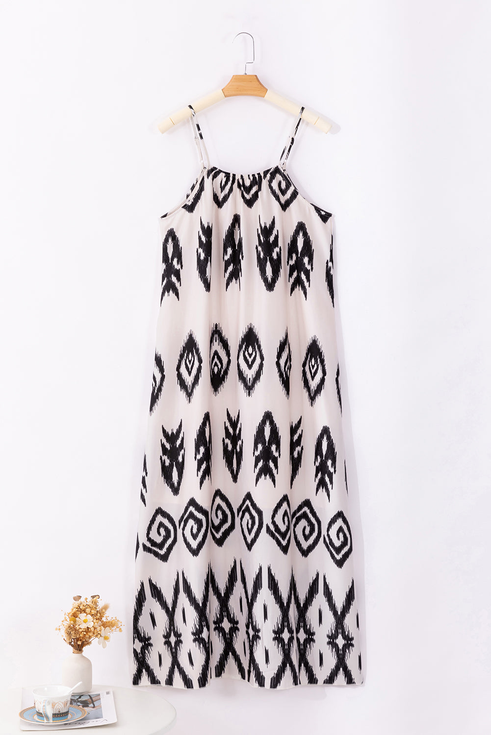 Regular & Plus Size Printed Spaghetti Strap Maxi Dress