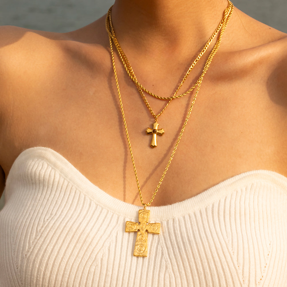 Double Layered Cross Necklace