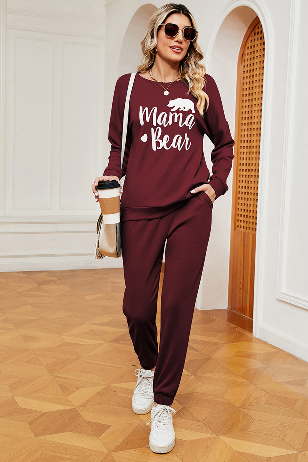 Regular & Full Size MAMA BEAR Sweatshirt and Sweatpants Set