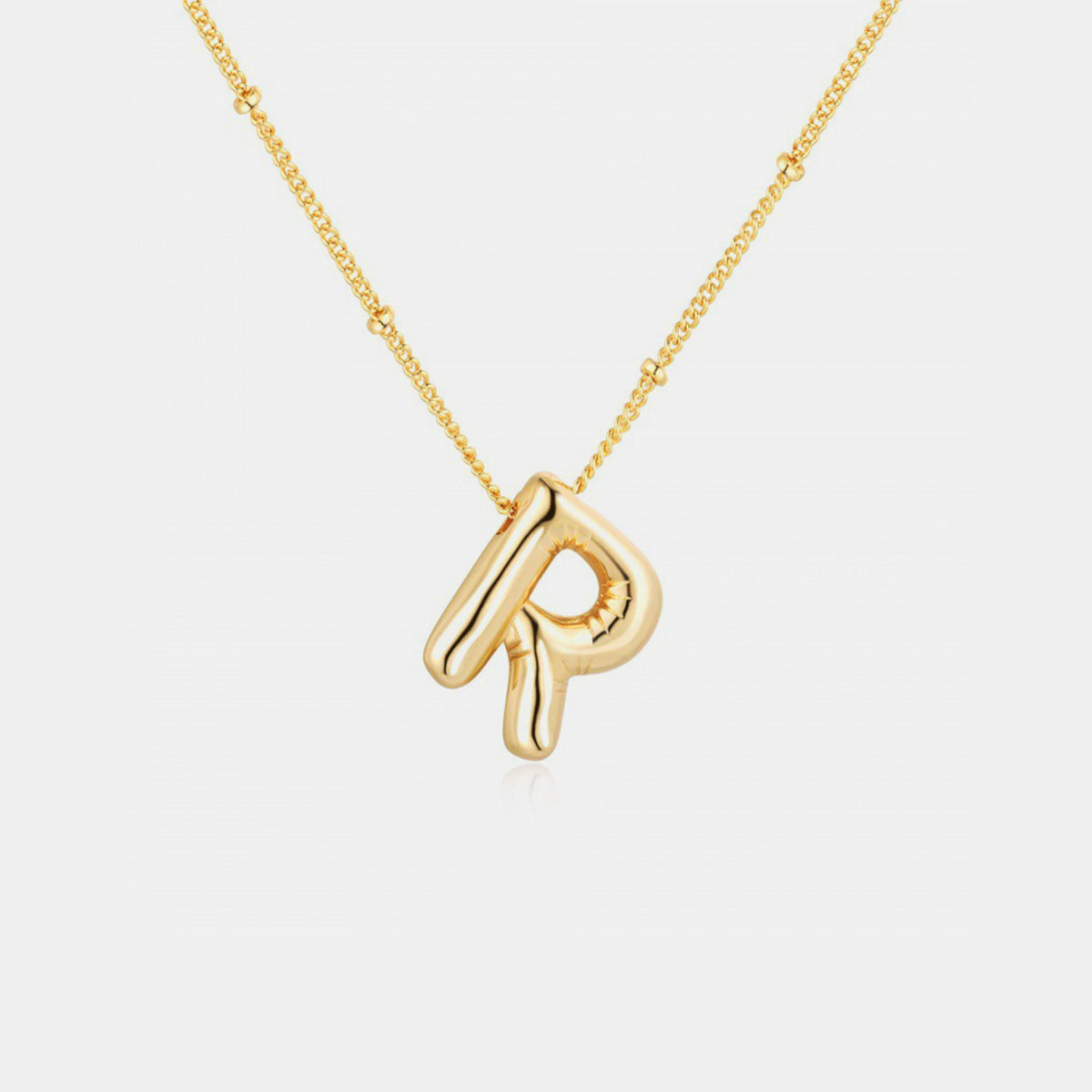 K to S Gold-Plated Bubble Initial Necklace