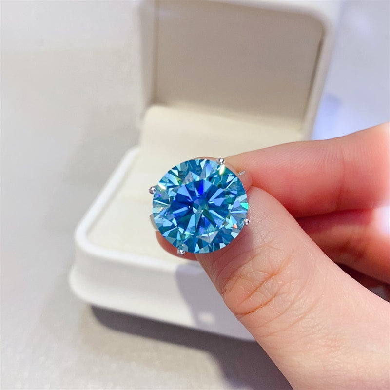 Blue 5 Carat Moissanite Ring