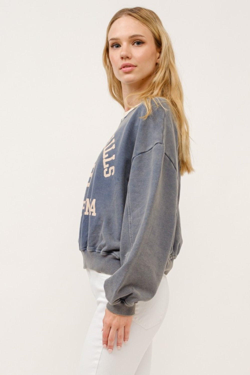 BEVERLY HILLS 92 CALIFORNIA Contrast Crop Sweatshirt