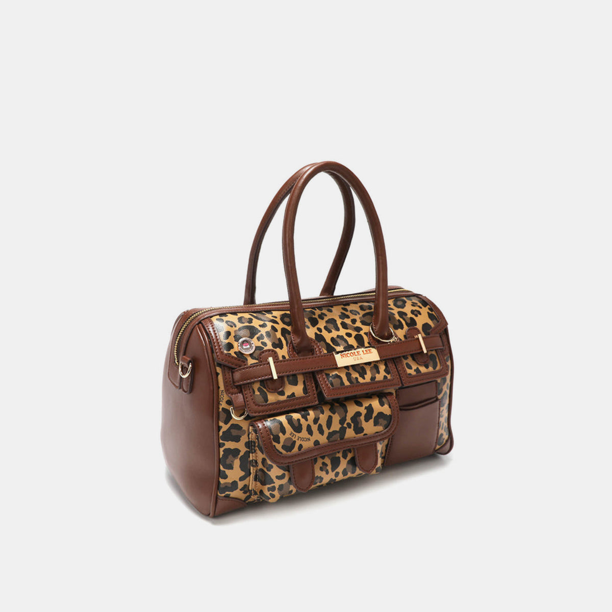 Leopard Print Boston Bag