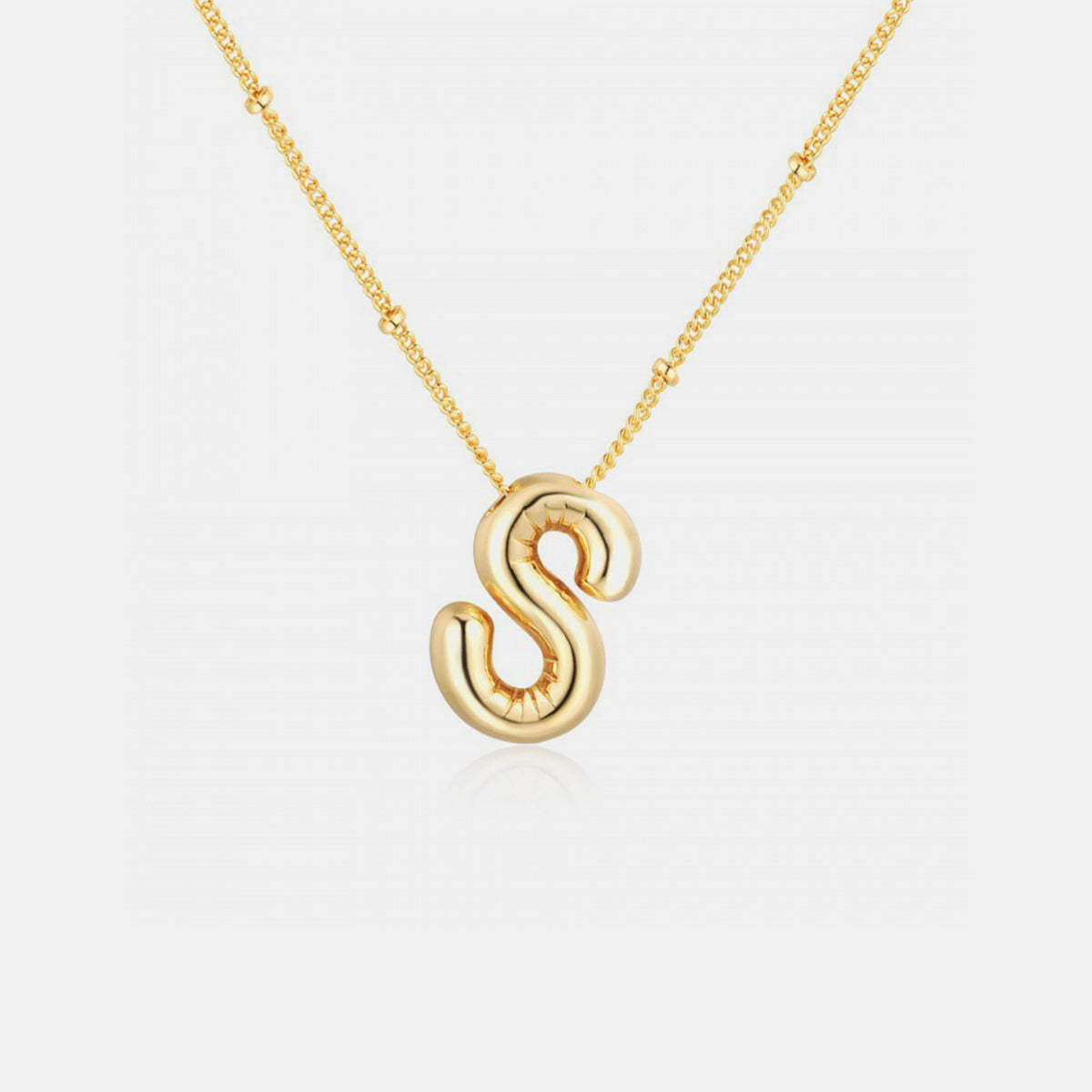 K to S Gold-Plated Bubble Initial Necklace