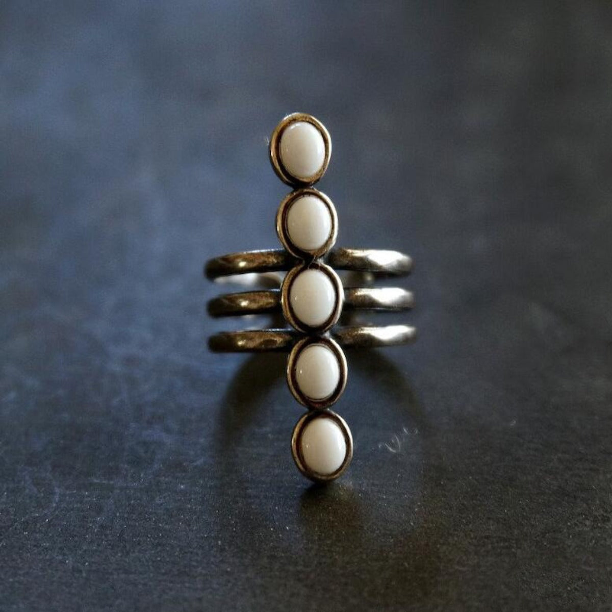 Natural Stone Three-Layered Ring