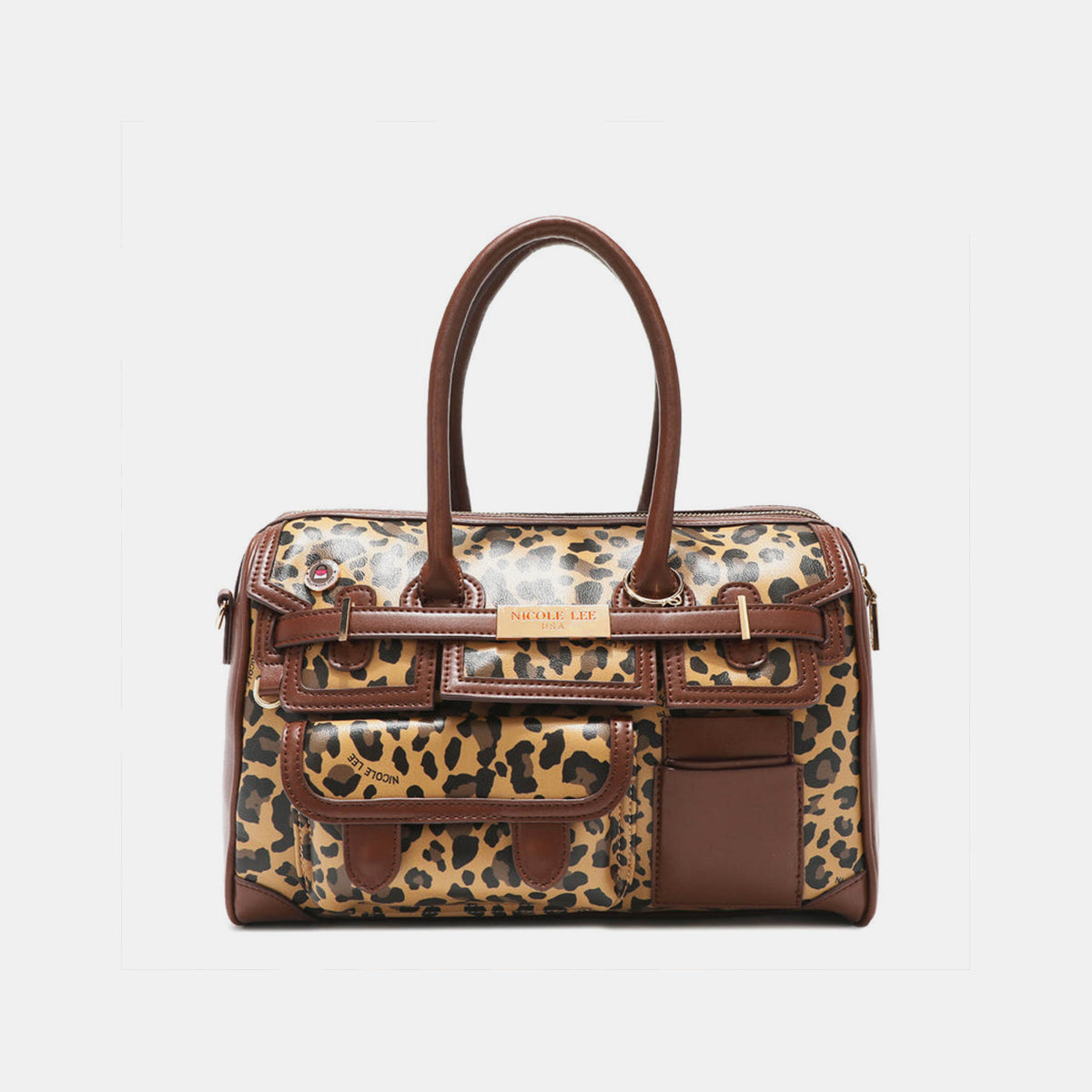 Leopard Print Boston Bag