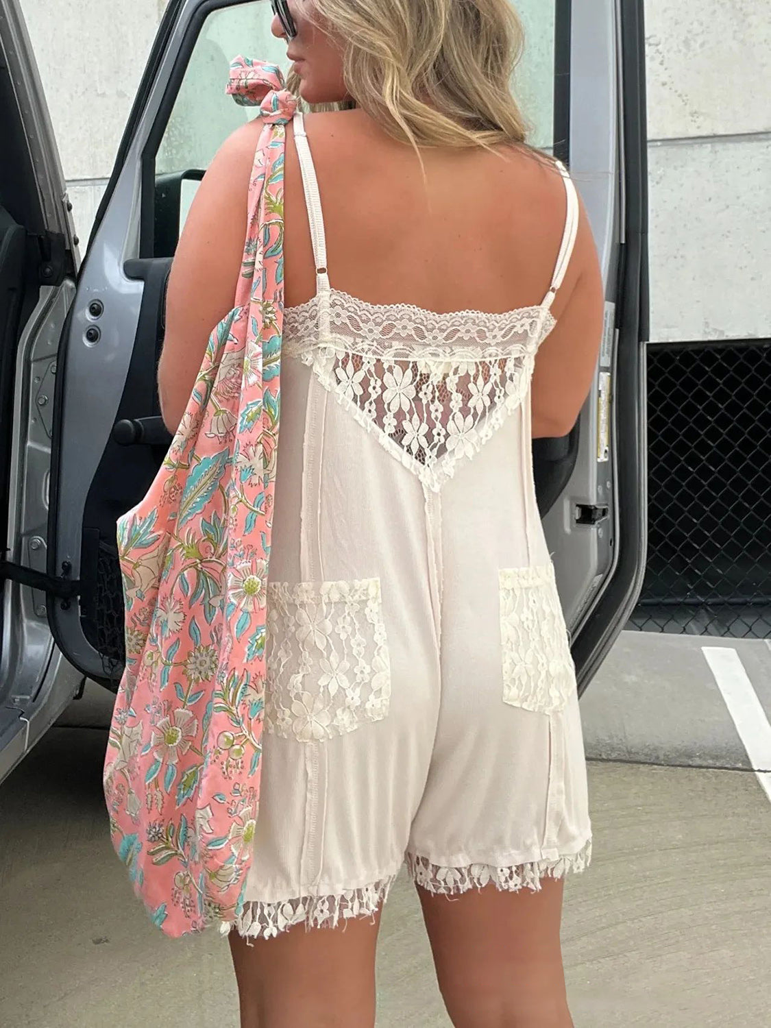 Regular & Plus Size Size Lace Detail Romper