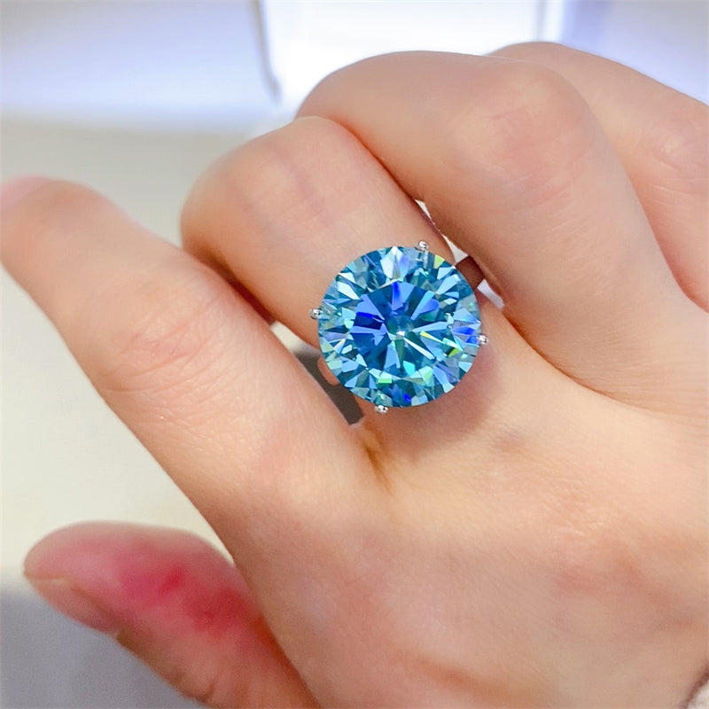 Blue 5 Carat Moissanite Ring