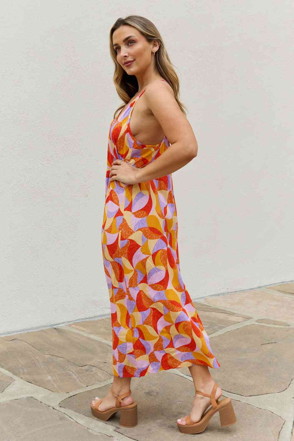 Vibrant Full Size Printed Maxi Dress