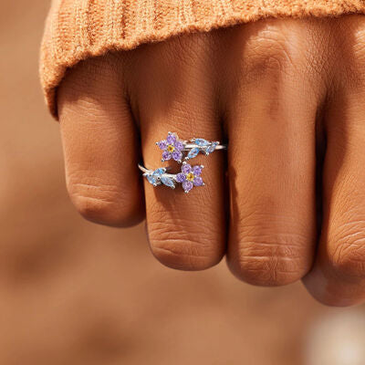 Flower Shape Sterling Silver Ring