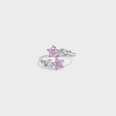 Flower Shape Sterling Silver Ring