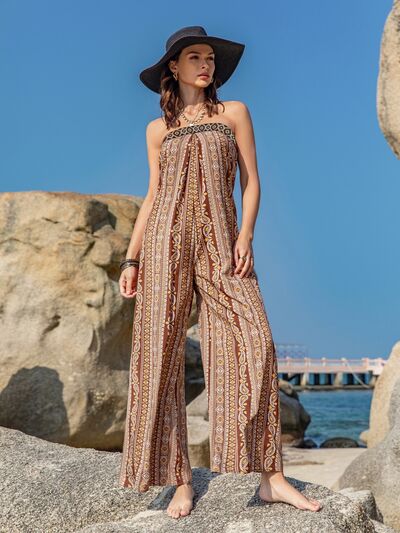 Tube Top Style Wide Leg Jumpsuit