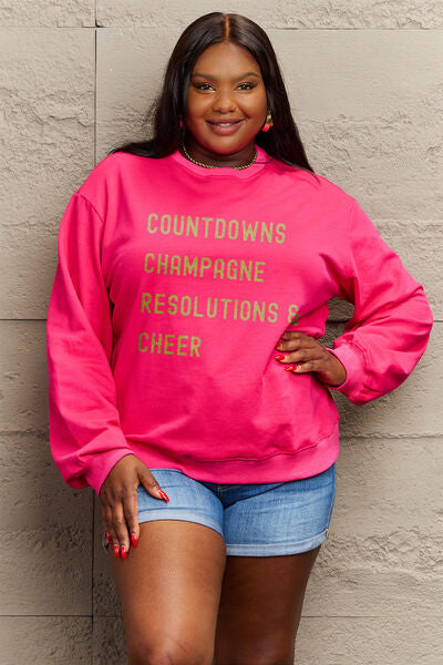 COUNTDOWNS CHAMPAGNE RESOLUTIONS & CHEER Round Neck Sweatshirt