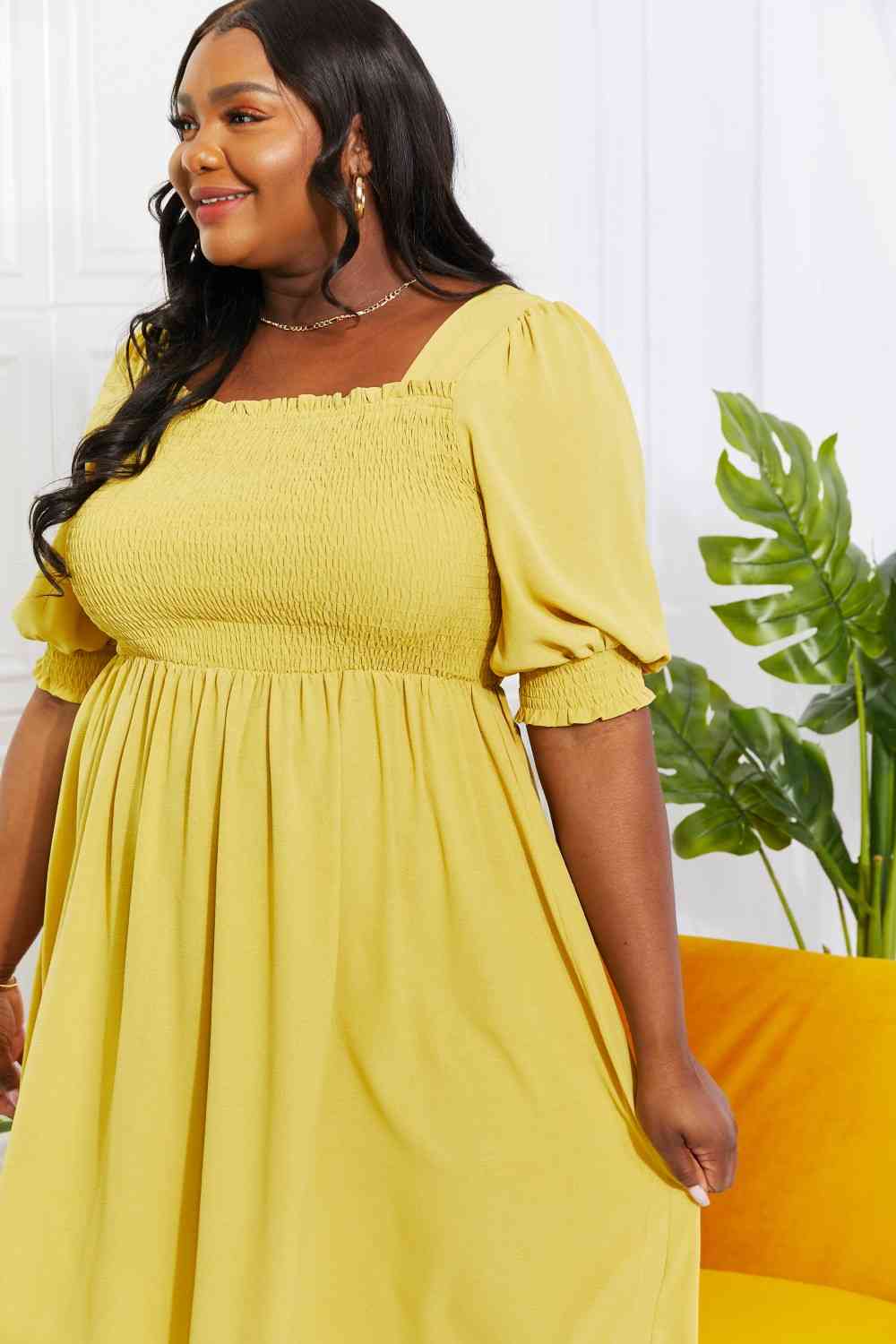 Regular & Plus Size Love You Forever Square Neck Midi Dress