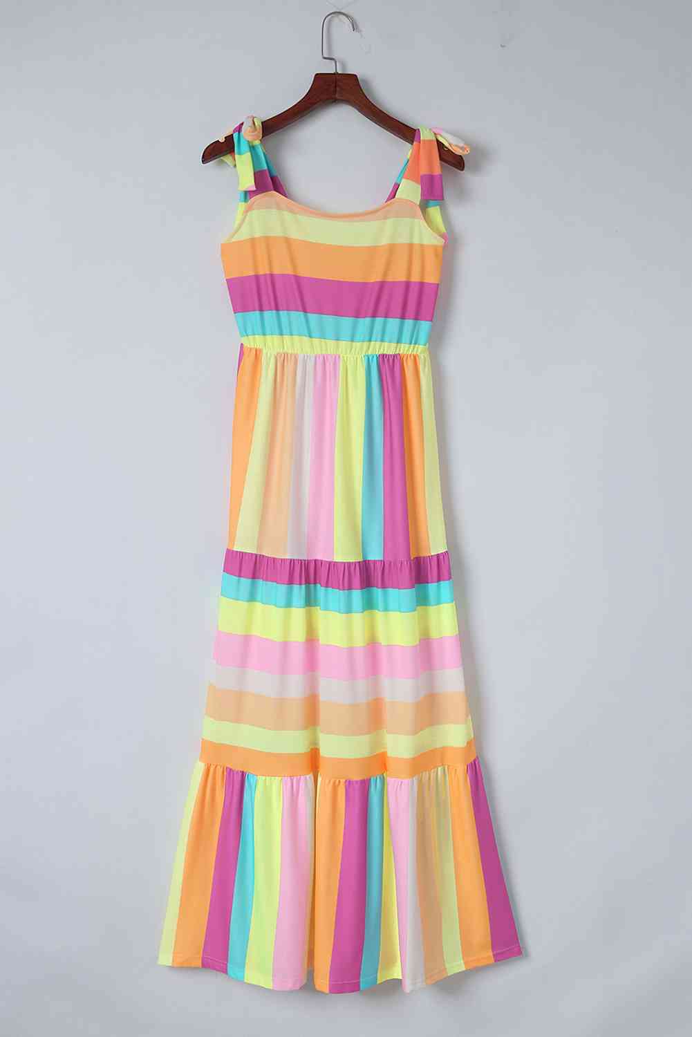 Multicolored Striped Sleeveless Maxi Dress